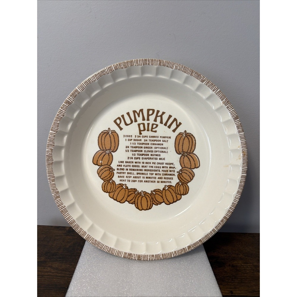 VTG Royal China "Country Harvest" Pumpkin Pie Recipe Plate, THANKSGIVING!